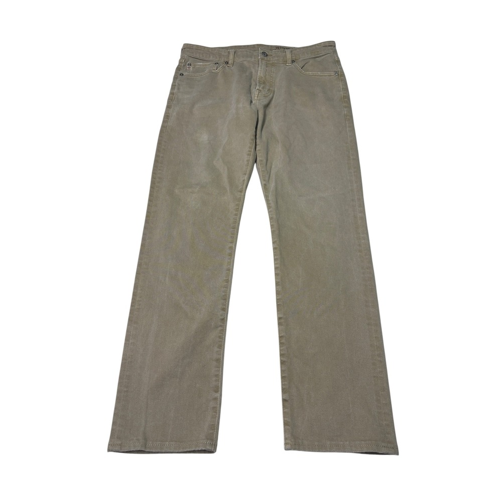 AG Adriano Goldschmied Everett Slim Straight Pants Khaki Tan 33x32 Mens